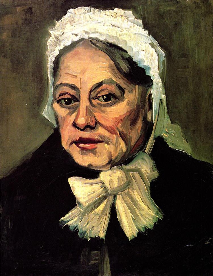 Head Of An Old Woman With White Cap. The Midwife